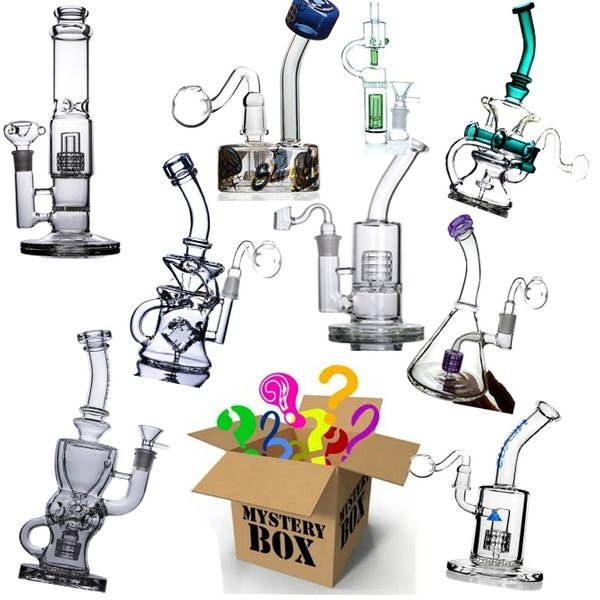 Mystery Box Multi Styles glass bongs water pipes Hookahs Recycler Dab Rigs Oil Bong Smoking