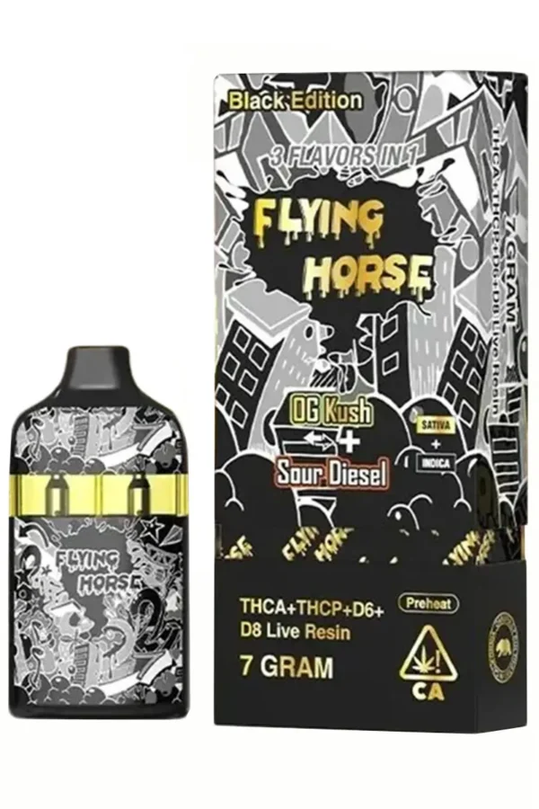 OG Kush | Sour Diesel Flying Horse Stoner Blend Black Edition Disposable 7G
