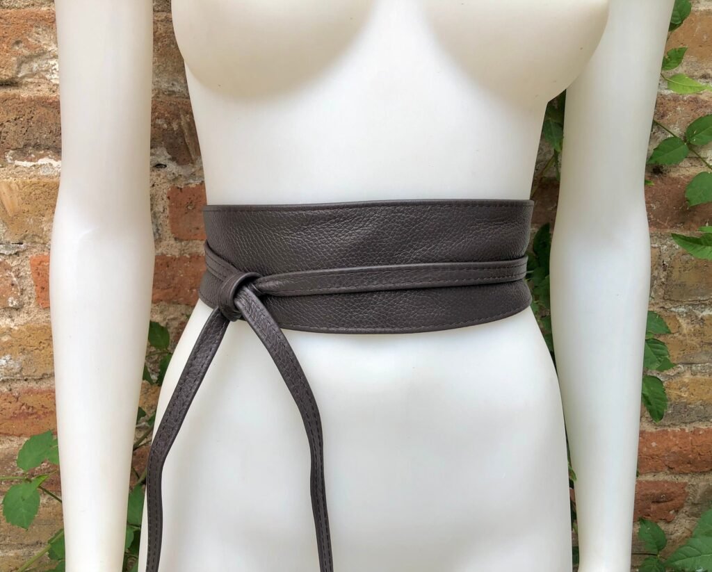 Obi Belt in Soft Leather. Wrap Dark Brown. Waist Chocolate Brown.wraparound Brown Genuine Dark