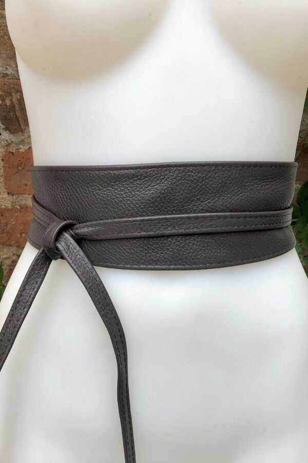 Obi Belt in Soft Leather. Wrap Dark Brown. Waist Chocolate Brown.wraparound Brown Genuine Dark
