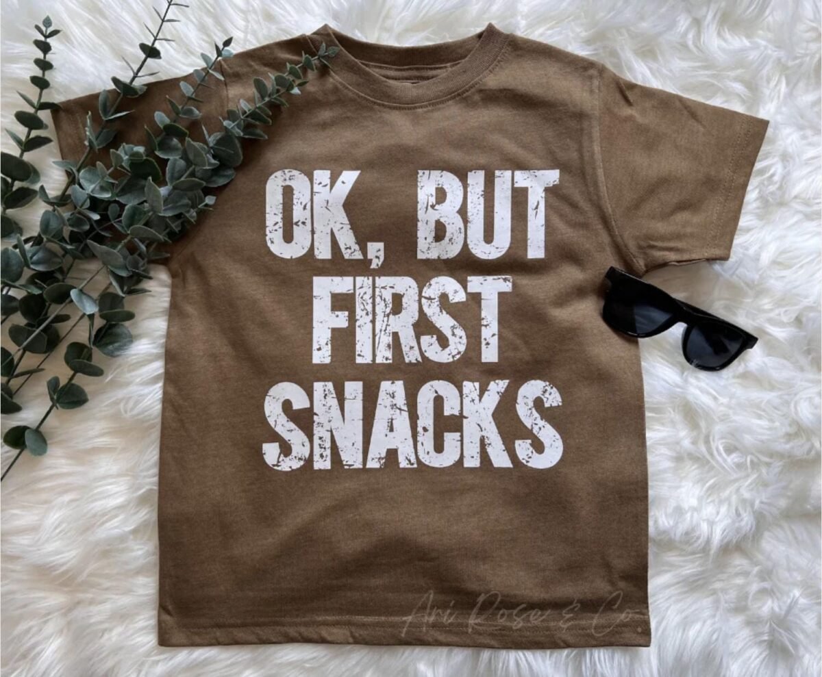 Ok But First Snacks Shirt, Snack Time Shirt, Love Snacks, Kid Humor Tee