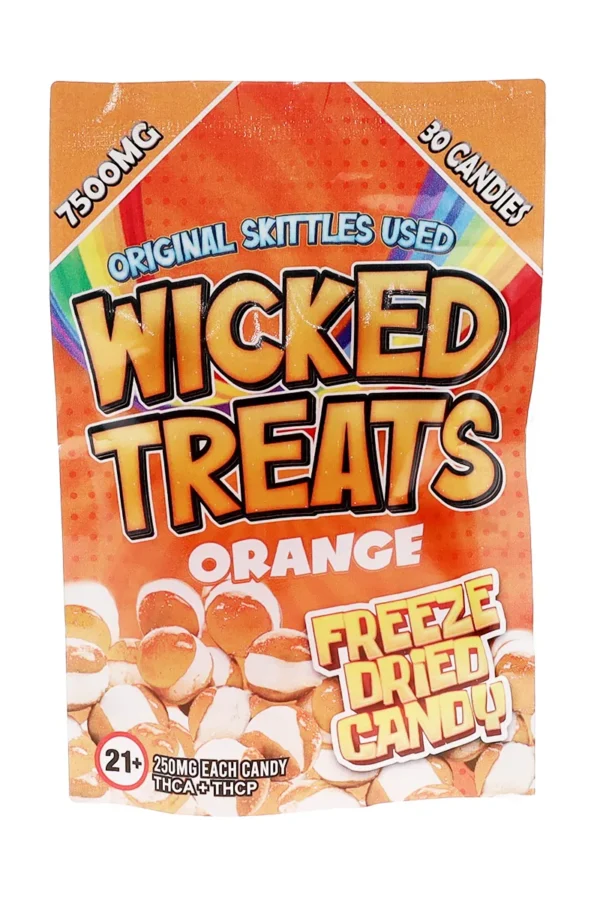 Orange Wicked Treats Freeze Dried THCA | THCP Candy 7500mg