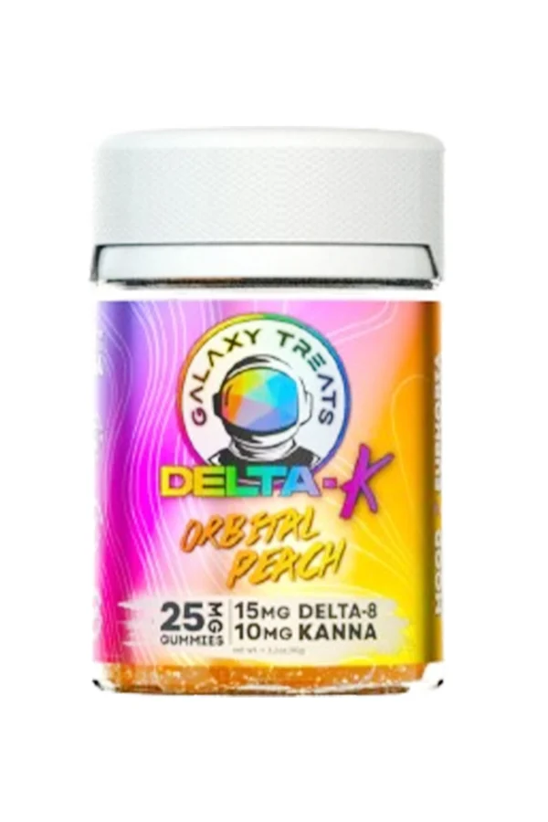 Orbital Peach Galaxy Treats Delta K Gummies 500mg