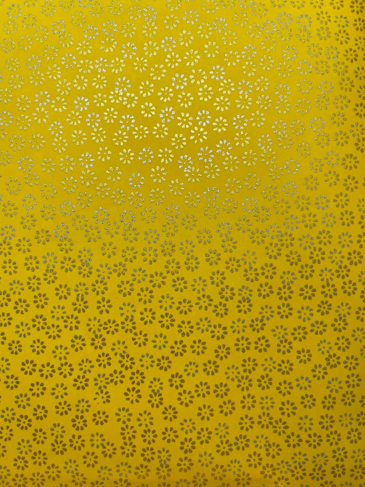 Origami -Yuzen Washi -Chiyogami - Silk Screen Paper -Craft -Various Sizes -Golden Chrysanthemums On Yellow Pattern #98