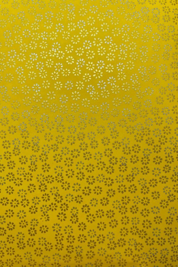 Origami -Yuzen Washi -Chiyogami - Silk Screen Paper -Craft -Various Sizes -Golden Chrysanthemums On Yellow Pattern #98