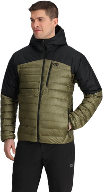 Outdoor Research Helium Down Hoodie Jacket - Men's, Ranger Green/Black, XL, 2775722779009
