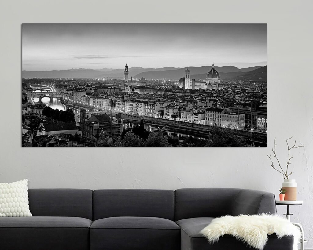 Panoramic View Of Florence At Sunset, Italy Wall Art, New Home Decor, Canvas Art Print For Office On Canvas Ready To Hang