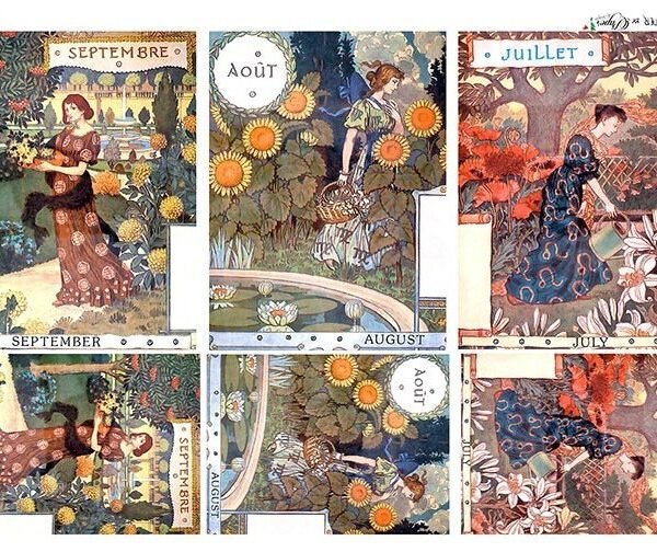 Paper Designs Rice | Months Of The Year A4 Decoupage 12.5" X 8.6" July August September Scene 0060