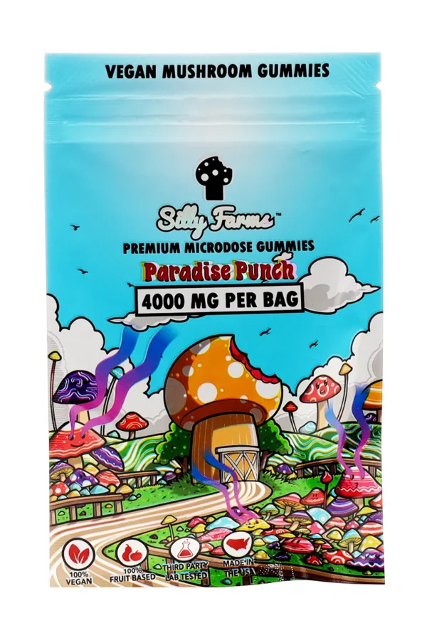 Paradise Punch Silly Farms Vegan Mushroom Gummies 4000MG