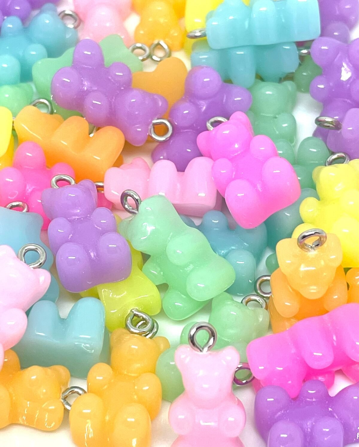 Pastel Candy Charm, Gummy Bear Pendant For Necklace, 12mm Pendant, Charm Bracelet, Beads, Cute Kawaii Beads