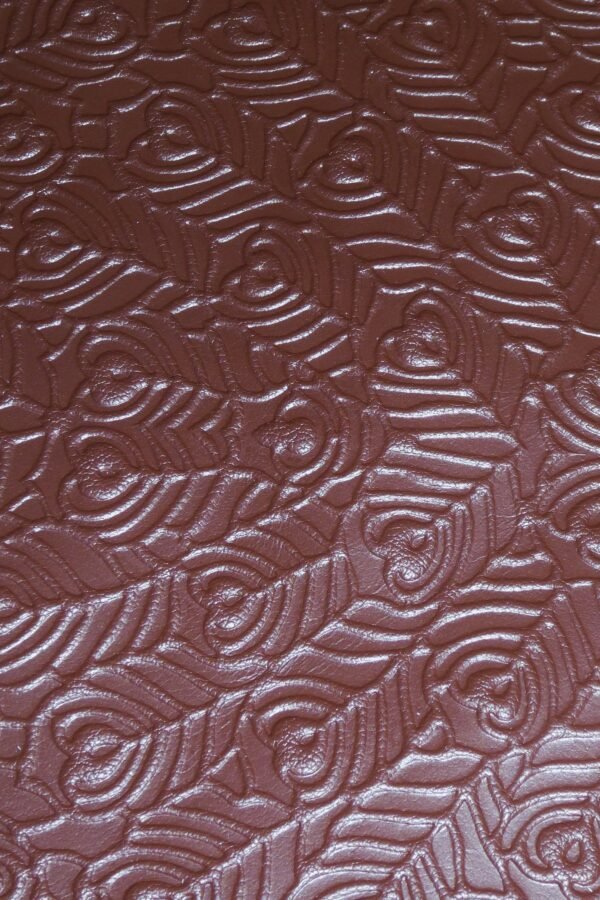 Peacock Feather 12"x12" Brandy Chocolate Brown Print Embossed Cowhide Leather 3 Oz/1.2mm Peggysuealso® E6765-01