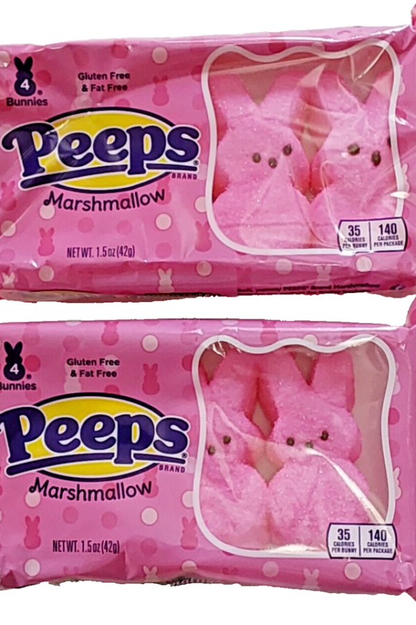 Peeps 4-Pk Marshmallow Easter Bunnies, Gluten & Fat Free, 2 Pks ~ 1.5oz (42g) Ea