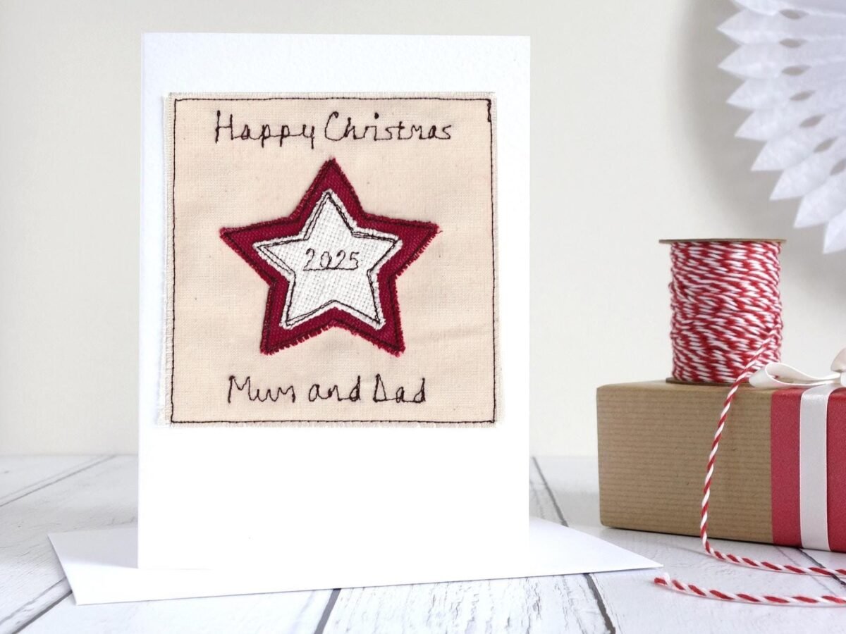 Personalised Embroidered Star Christmas Card Or New Year - 2026 Chinese Lunar Of The Horse