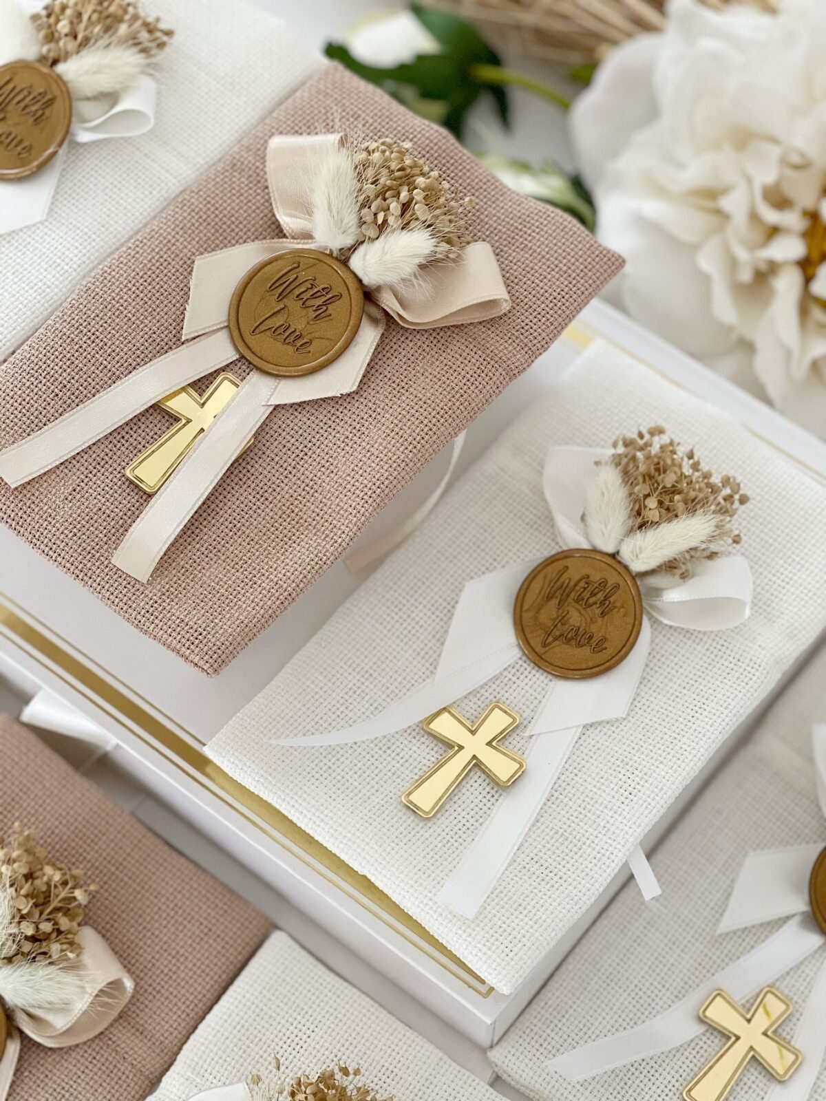 Personalized Baptism Favor Bag Scented Sachet With Cross Tag