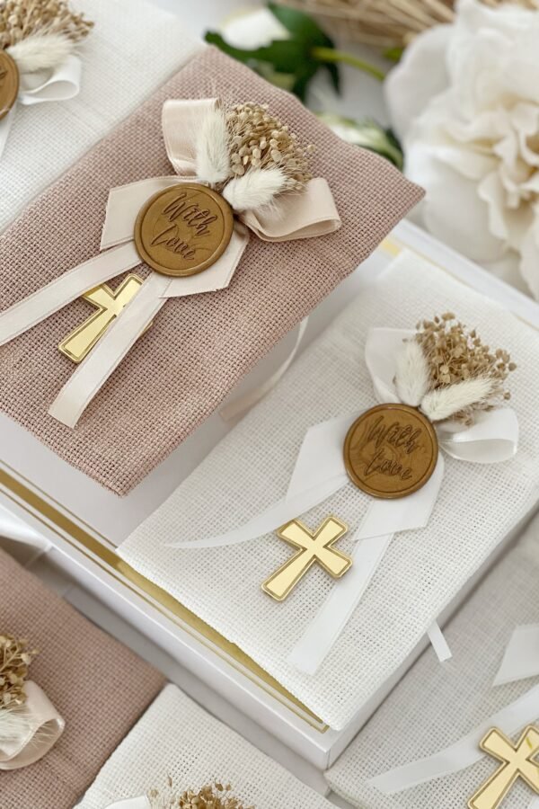 Personalized Baptism Favor Bag Scented Sachet With Cross Tag