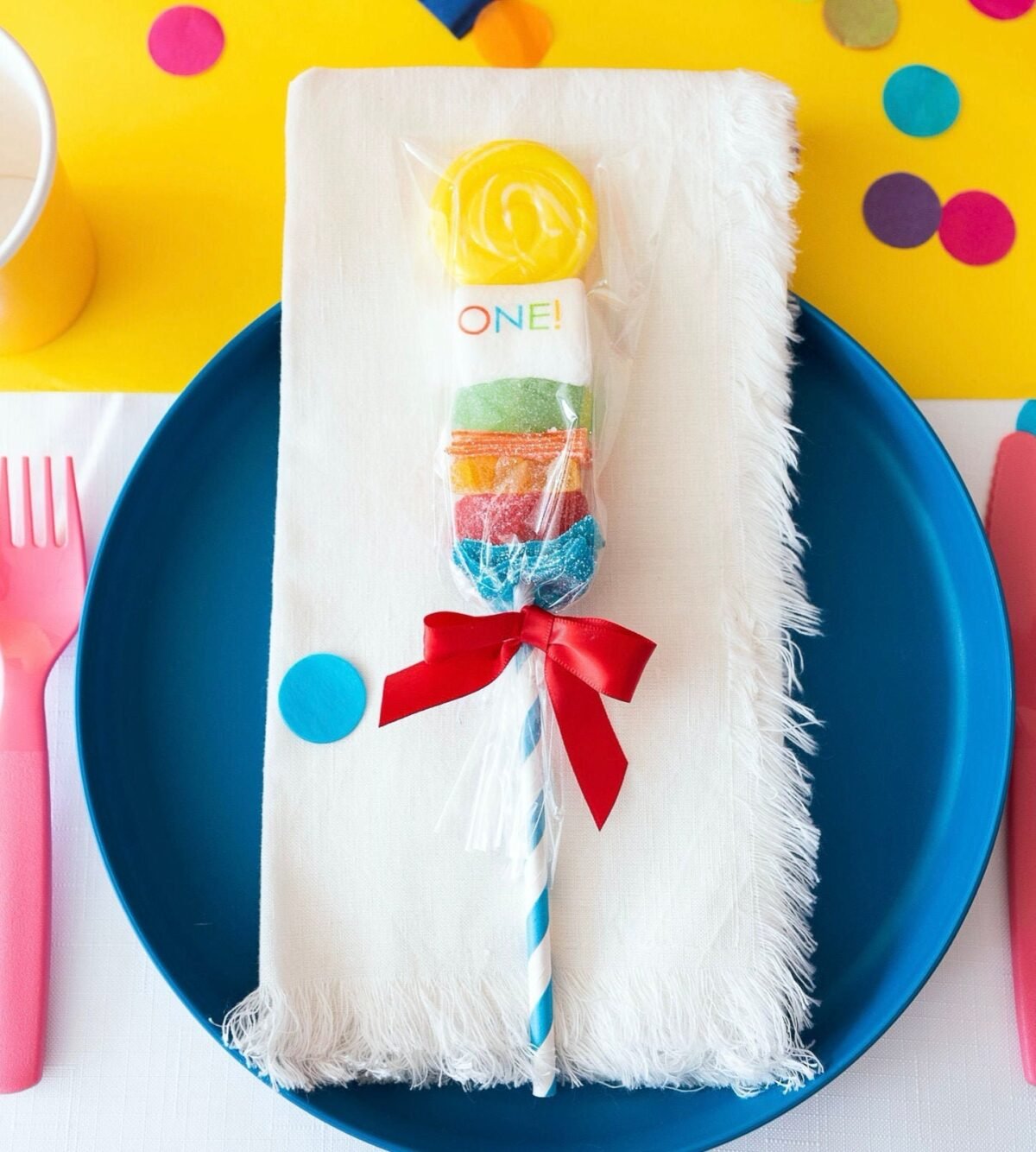 Personalized Candy Cabob Skewer Children's Birthday Party Favor Candy Rainbow Primary Colors Edible Lollipop Marshmallow