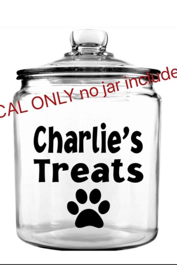 Personalized Pet Treats Decal Dog Cat Name Treat Jar Canister Sticker Label