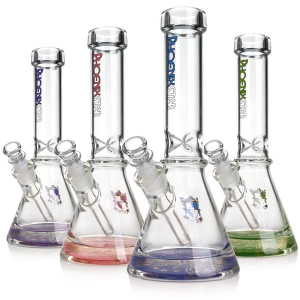 Phoenix 9MM Thick Glass Bong Beaker Bongs Big Bottom Water Pipes With Ice Catcher Glass Smoking Pipes Bongs 12 Inches