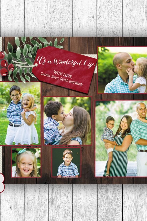 Photo Christmas Cards, Printed Multiple Card, It's A Wonderful Life, Wrapping Paper, Holly Cards