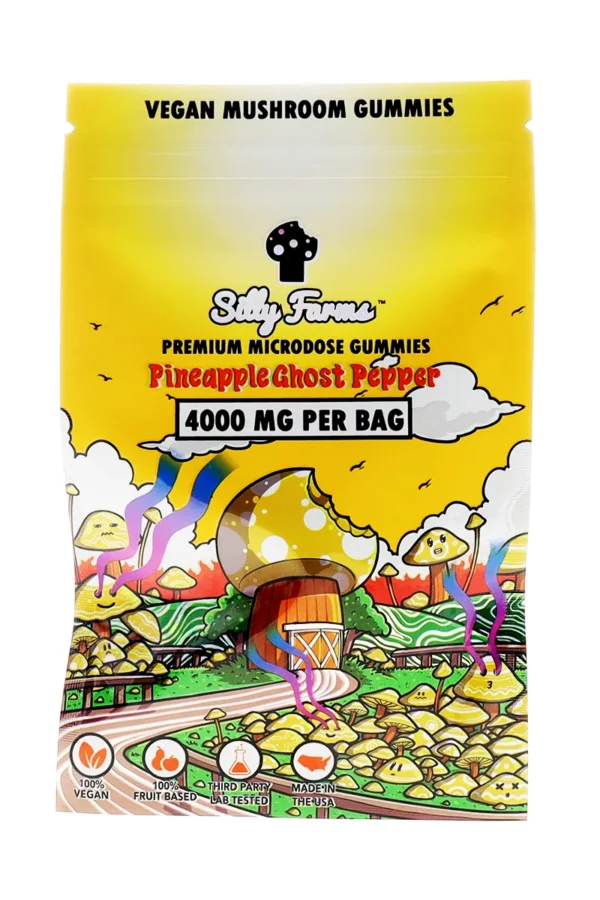 Pineapple Ghost Pepper Silly Farms Vegan Mushroom Gummies 4000MG