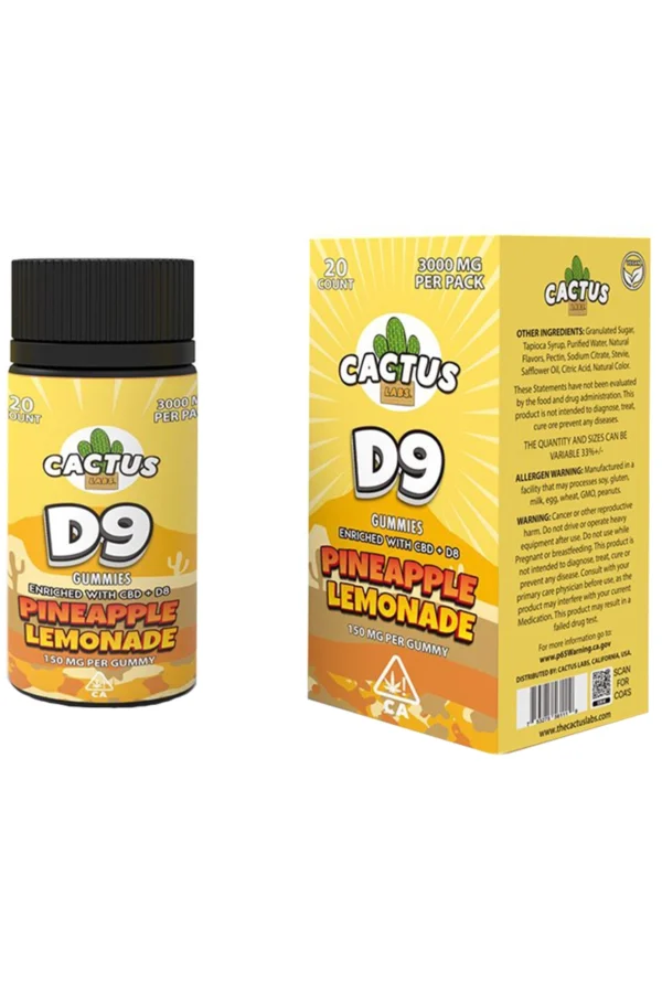 Pineapple Lemonade Cactus Labs D9 With CBD+D8 3000mg