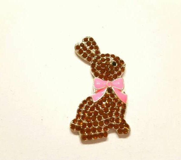 Pink Bow Chocolate Bunny Needle Minder