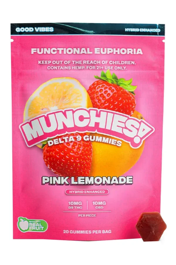 Pink Lemonade Munchies Euphoria Delta 9 CBD Gummies 20ct