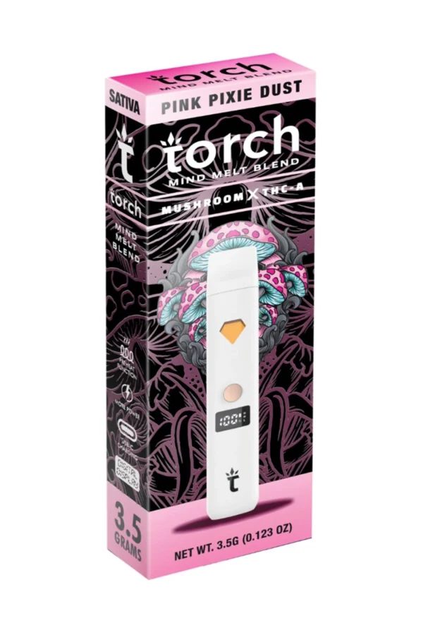 Pink Pixie Dust Torch Mind Melt Mushroom x THC-A Blend White Series Vape 3.5G