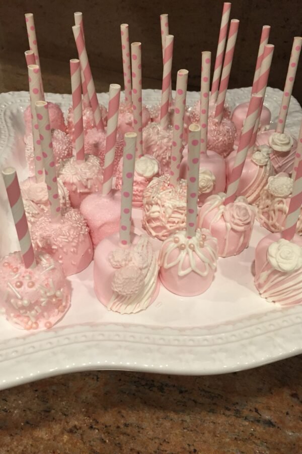 Pink/White Chocolate Covered Marshmallows | 1 Doz/Baby Shower/Bridal Shower/Wedding/Sweet 16/Girl's Treats/I'm One/