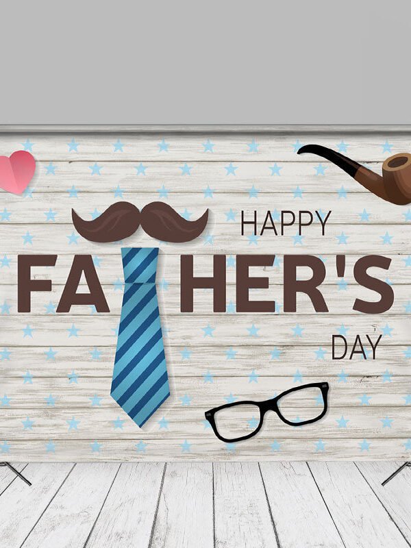 Pipe Tie Beard Stars Fathers Day Picture Backdrop - Aperturee