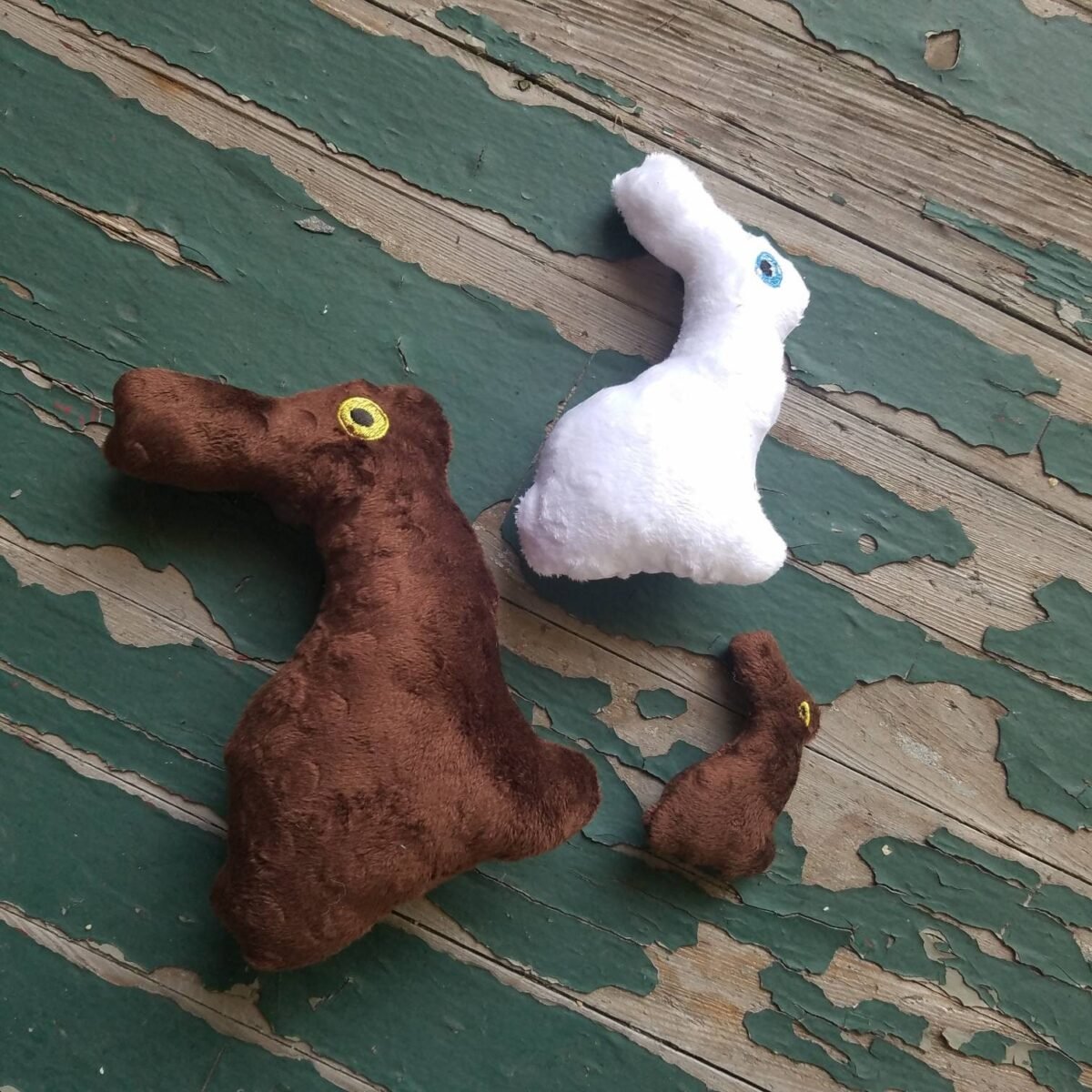 Plush Stuffed Chocolate Easter Bunny, Available in 3 Sizes Milk Or White