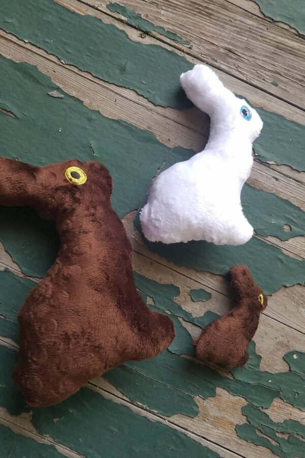 Plush Stuffed Chocolate Easter Bunny, Available in 3 Sizes Milk Or White