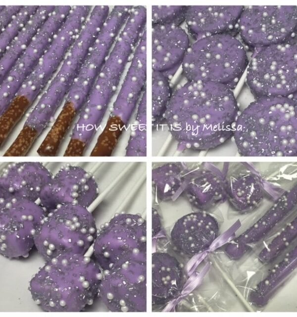 Princess Sparkle Assortment - Chocolate Oreos Pops, Pretzels & Marshmallow Pops