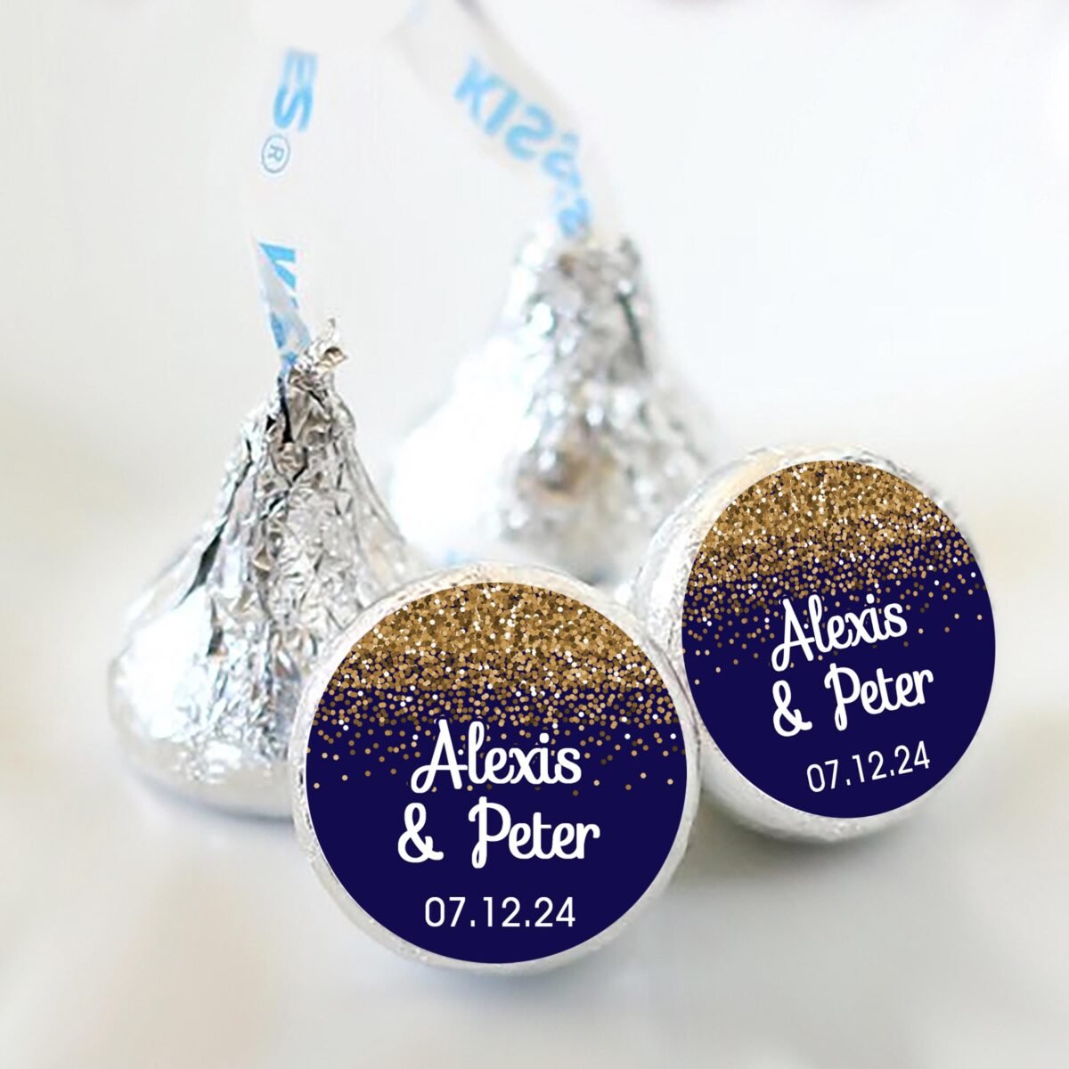 Printed 3/4" Round Candy Stickers | Personalized Sparkle Chocolate Stickers, Labels, Labels - Variety Of Sizes Available