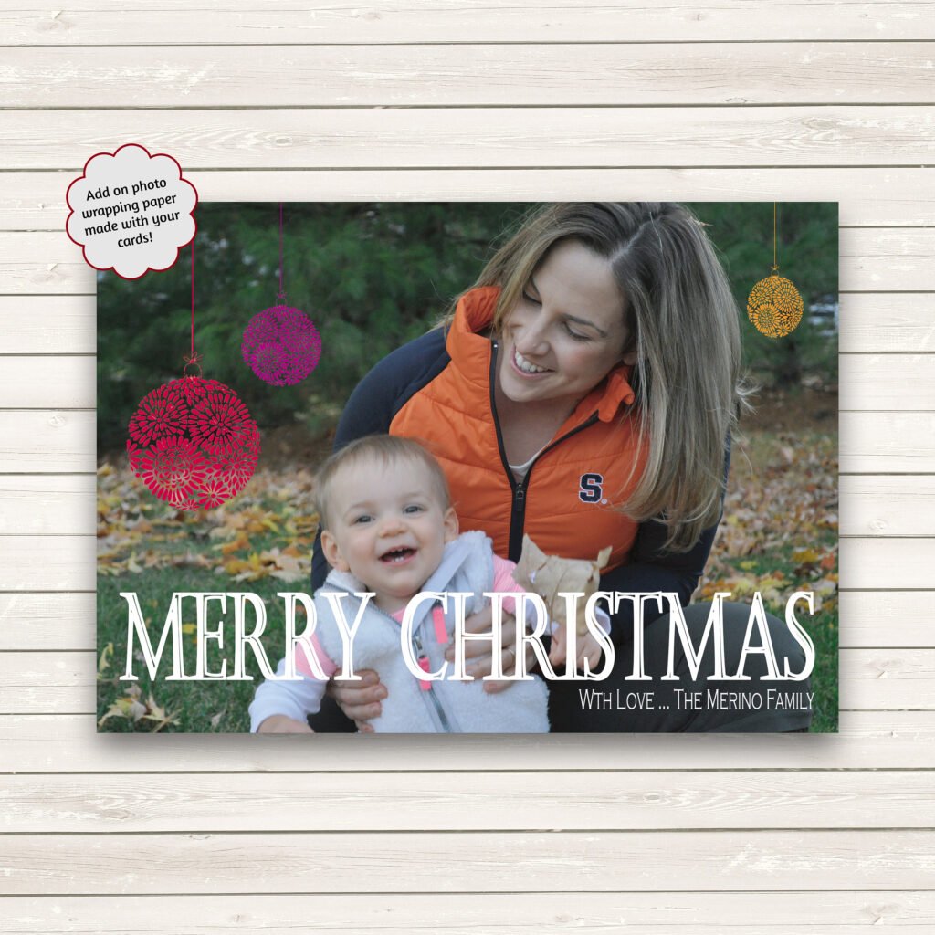 Printed Photo Christmas Cards, Single Holiday Merry Christmas, Wrapping Paper, Baby Cards