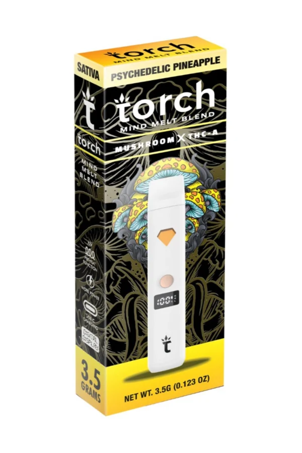 Psychedelic Pineapple Torch Mind Melt Mushroom x THC-A Blend White Series Vape 3.5G