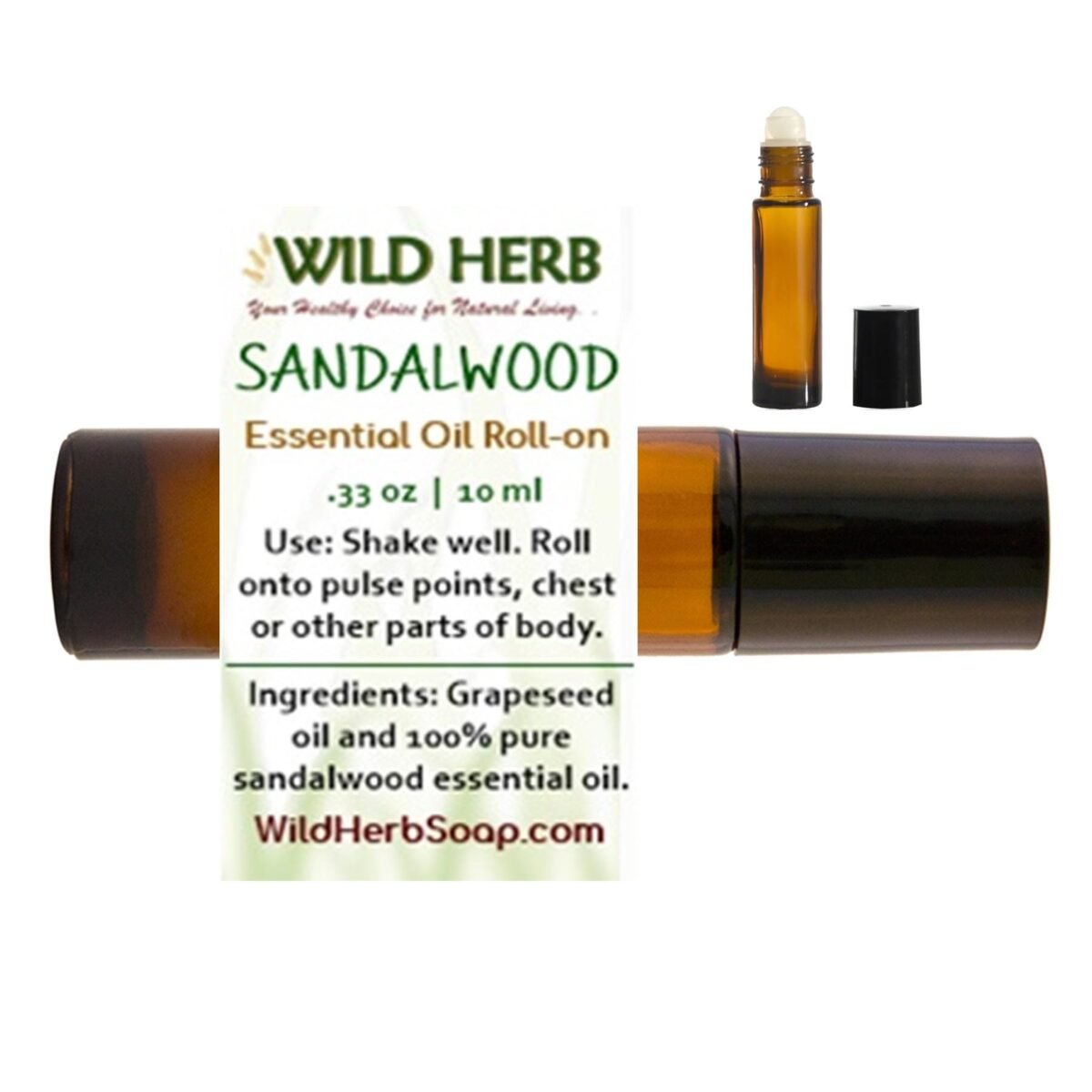 Pure Sandalwood Essential Oil Roller Top Bottle | Ready To Go Organic Direct From Distiller Roll On Amber Bottle Buy 2 15% Discount