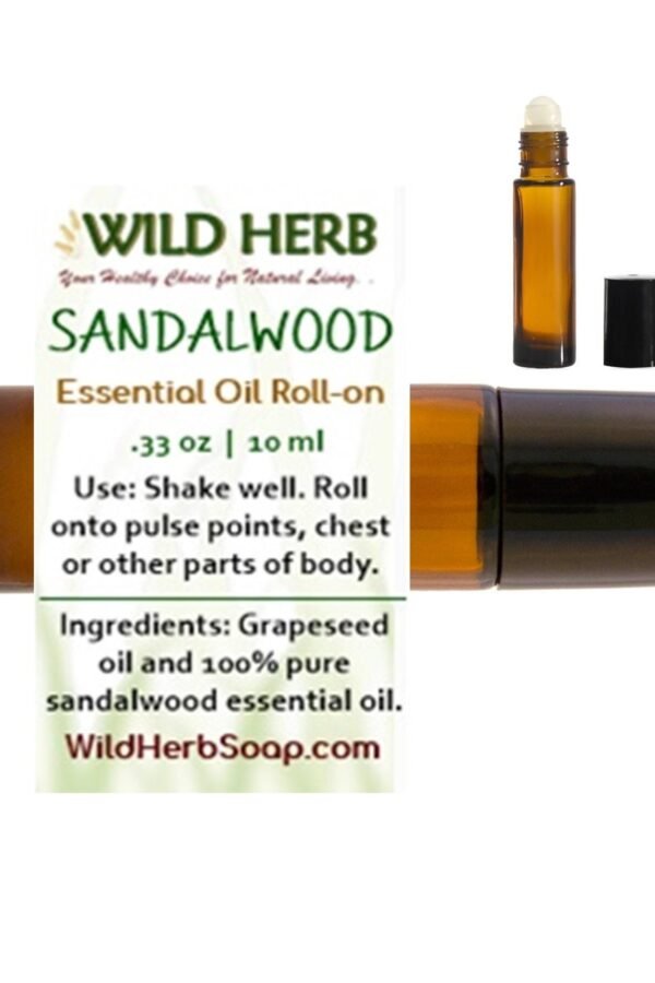 Pure Sandalwood Essential Oil Roller Top Bottle | Ready To Go Organic Direct From Distiller Roll On Amber Bottle Buy 2 15% Discount