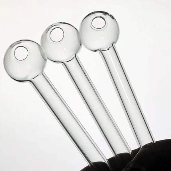 Pyrex Hookah Glass Oil Burner Pipe Apporx 10cm Length Clear Tube Tobacco Dry Herb Burning Transparent Tubes Nail Tip For Bong Dab Rig