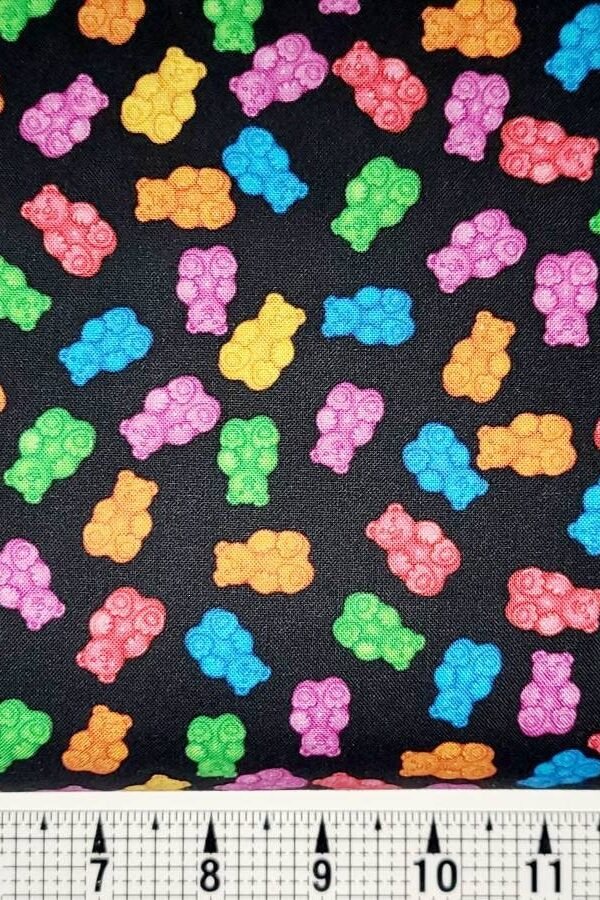 Quilting Treasures Gummy Bears On Black 1649-28387-J Fabric By The Yard//Piece