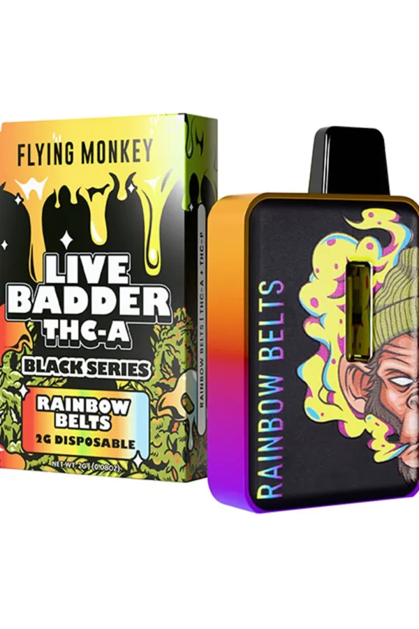 Rainbow Belts Flying Monkey Live Badder THCA Black Series Disposable 2G