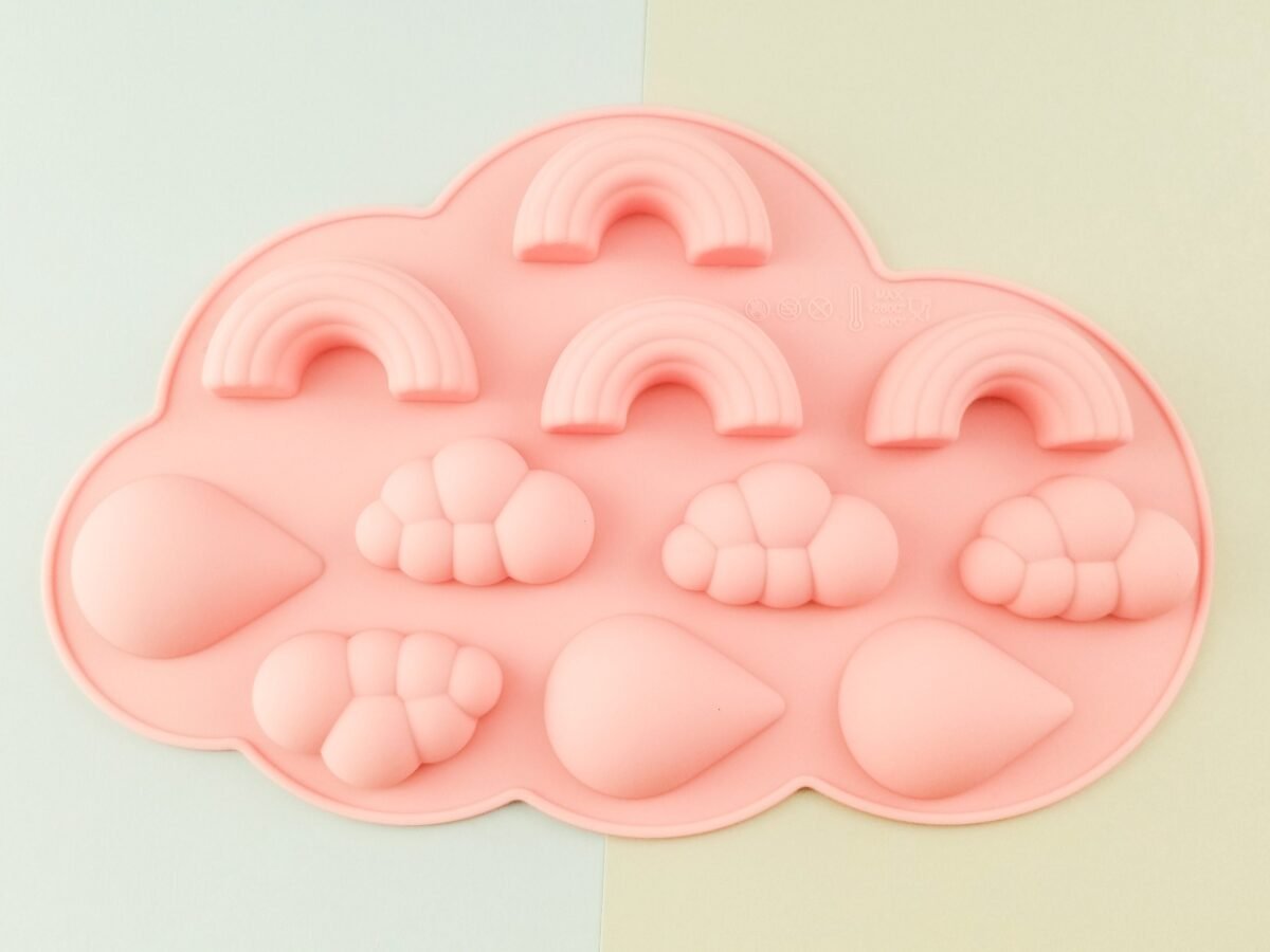 Rainbow, Cloud & Rain Set Silicone Mold, Resin Casting Mold For Epoxy Resin, Chocolate, Soap, Keychain Jewelry, Decoden, Kawaii