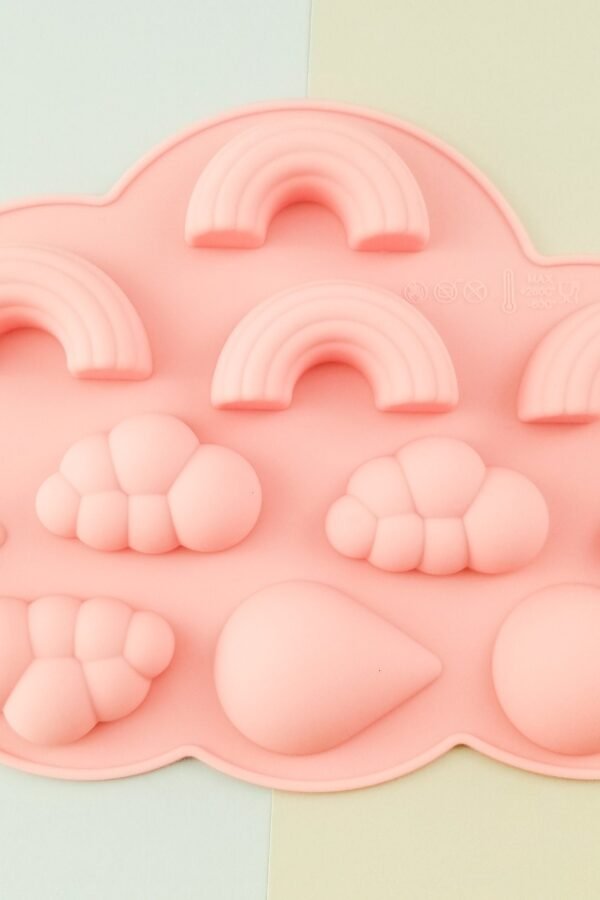 Rainbow, Cloud & Rain Set Silicone Mold, Resin Casting Mold For Epoxy Resin, Chocolate, Soap, Keychain Jewelry, Decoden, Kawaii