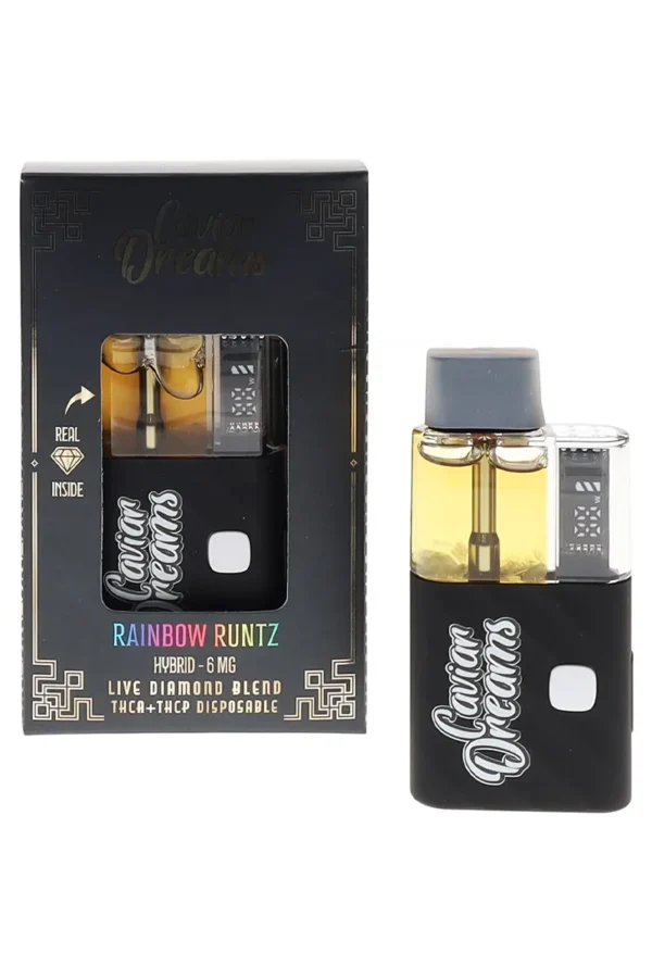 Rainbow Runtz Caviar Dreams Live Diamond Blend THCA+THCP Disposable 6MG