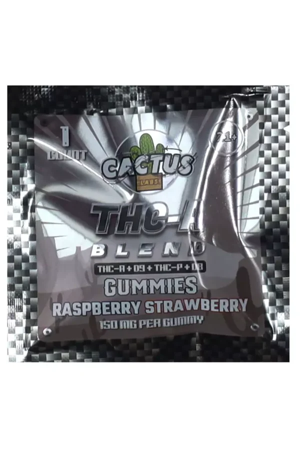 Raspberry Strawberry Cactus Labs THC-A Bland Gummies 150mg
