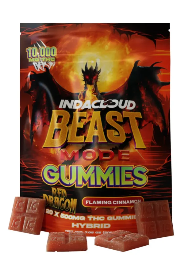 Red Dragon Flaming Cinnamon IndaCloud Beast Mode Gummies 20ct 10000MG