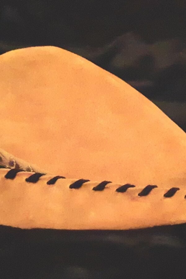 Robin Hood/Little John Hat - Tan Suede, Black Trim