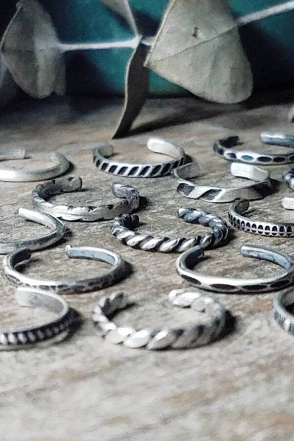 Rustic Silver Ear Cuffs, Slim Dainty Earring | Unique Singles Etched & Antiqued Sterling Huggie Wrap, Discount // Ready To Ship