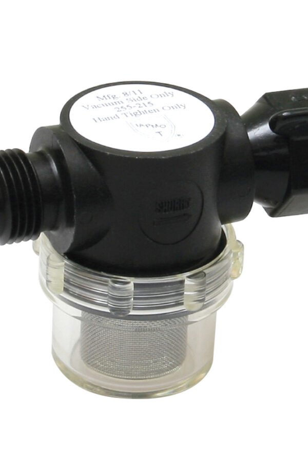SHURFLO 255-315 SWIVEL NUT STRAINER 1/2 INCH PIPE INLET CLEAR BOWL