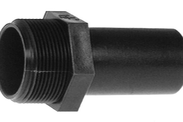 SIERRA N800-1140 1 1/4H X 1 1/4MP STRAIGHT SANI FI, Adapter; 1-1/4 Inch Pipe Male Thread; Straight; Black; Nylon; Single